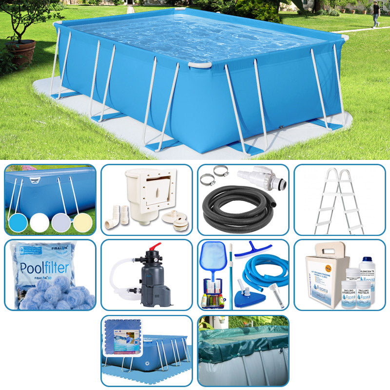 Piscina Fuori Terra Italika® Soft Rettangolare 4,80 X 2,80 H.1,00 M - Kit Plus