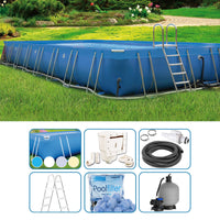 Piscina Fuori Terra Italika® Soft Rettangolare 10,80 X 6,80 H.1,25 M - Kit Pro