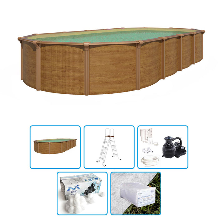 Piscina Fuori Terra Steelwood Omega - 6,10 X 3,65 X H.1,32 M - Kit Base