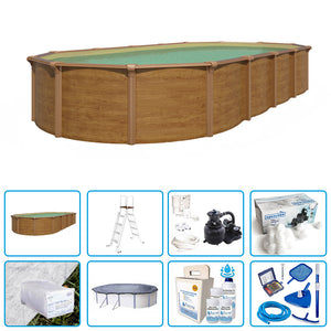 Piscina Fuori Terra Steelwood Omega - 7,30 X 3,65 X H.1,32 M - Kit Pro