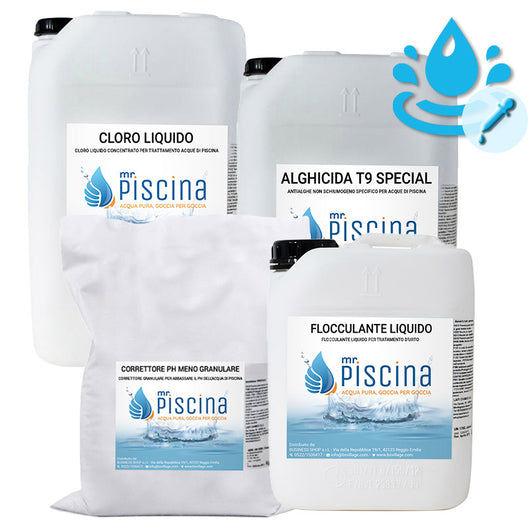 Kit Cloro Control Per Mantenimento Acqua Piscina - Da 100 A 200 Mc