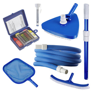 Kit Di Pulizia Per Piscine, Con Asta Telescopica Da 3,60 M