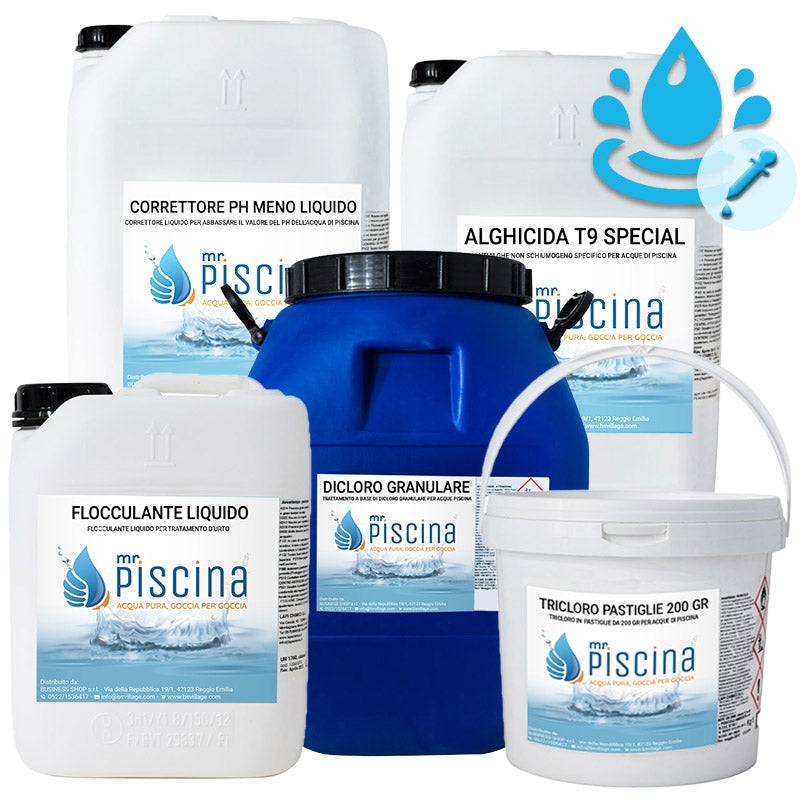 Kit Ph Control Per Mantenimento Acqua Piscina - Da 100 A 200 Mc