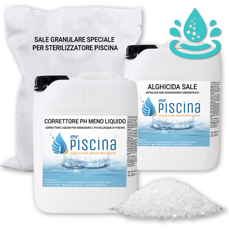 Kit Mix Per Mantenimento Piscina Al Sale - Da 30 A 55 Mc
