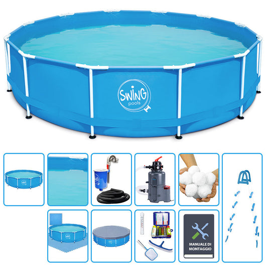 Piscina Fuori Terra Swing Frame  4,57 X H 1,22 M - Kit Pro