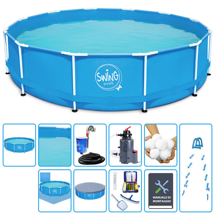 Piscina Fuori Terra Swing Frame  4,57 X H 1,22 M - Kit Pro