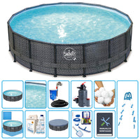 Piscina Fuori Terra Swing Frame Wicker Dark  4,88 X H 1,22 M - Kit Pro