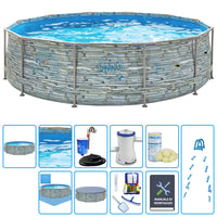 Piscina Fuori Terra Swing Metal Frame Stone Design  3,66 X H 0,91 M - Kit Pro