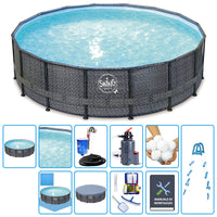 Piscina Fuori Terra Swing Frame Wicker Dark  4,27 X H 1,07 M - Kit Pro