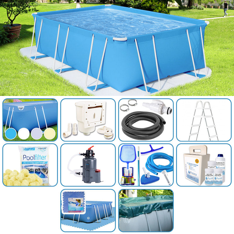 Piscina Fuori Terra Italika® Soft Rettangolare 4,80 X 3,80 H.1,00 M - Kit Plus