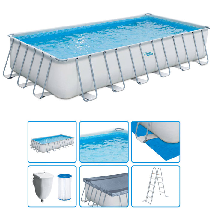 Piscina Fuori Terra Elite Metal Frame Rettangolare 7,32 X 3,66 X H.1,32 M - Kit Easy
