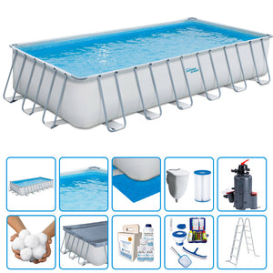Piscina Fuori Terra Elite Metal Frame Rettangolare 7,32 X 3,66 X H.1,32 M - Kit Pro