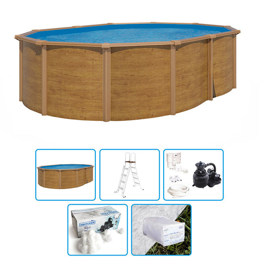 Piscina Fuori Terra Steelwood Omega - 4,90 X 3,65 X H.1,32 M - Kit Base