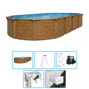 Piscina Fuori Terra Steelwood Omega - 6,10 X 3,65 X H.1,32 M - Kit Base