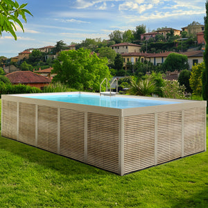 Piscina Laghetto fuori terra rivestita in Bambù ANTEA® 5,12 x 3,12 h.1,26 m