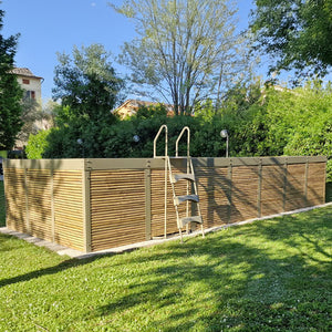 Piscina Laghetto fuori terra rivestita in Bambù ANTEA® 7,12 x 3,12 h.1,26 m