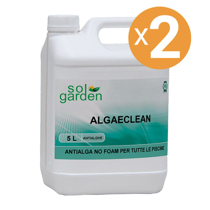 Antialghe Piscina Non Schiumogeno Algaeclean, 2 Confezioni Da 5 L