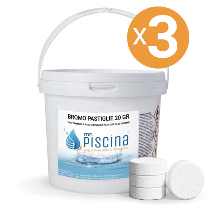 Bromo In Pastiglie 20 Gr, 3 Confezioni Da 5 Kg