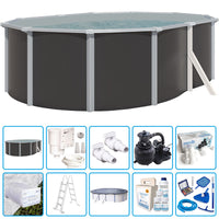 Piscina Fuori Terra Steeldesign - 4,90 X 3,65 X H.1,32 M - Kit Pro