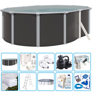 Piscina Fuori Terra Steeldesign - 4,90 X 3,65 X H.1,32 M - Kit Pro