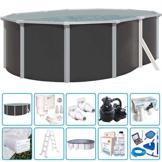 Piscina Fuori Terra Steeldesign - 4,90 X 3,65 X H.1,32 M - Kit Pro