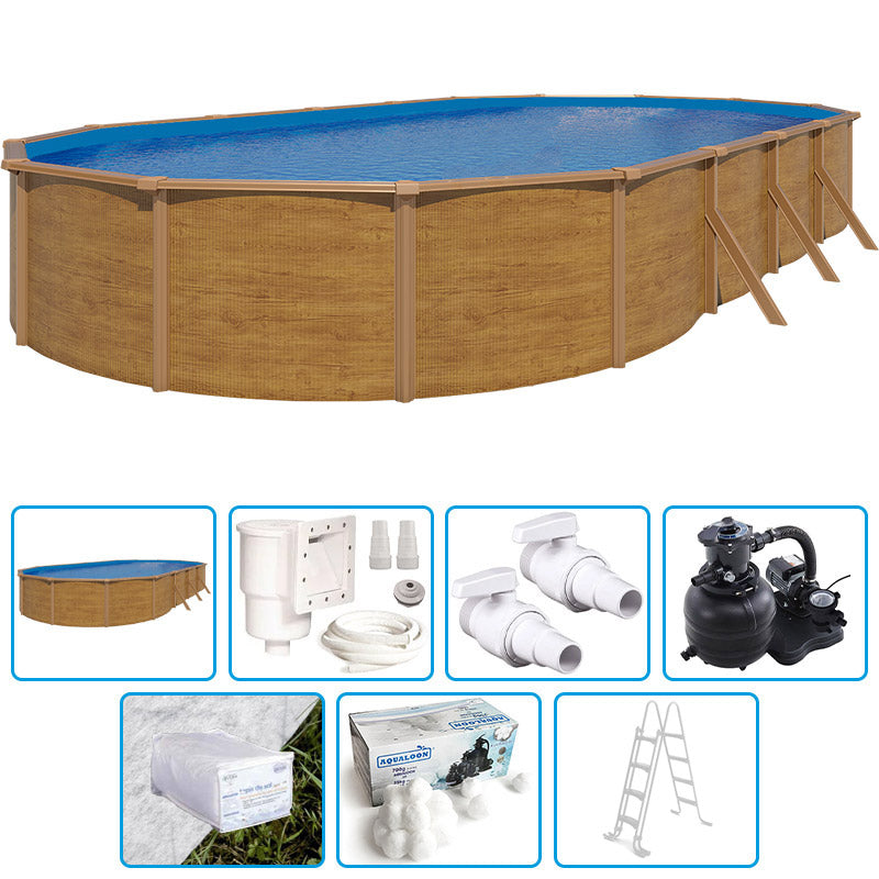 Piscina Fuori Terra Steelwood - 10,05 X 5,50 X H.1,20 M - Kit Base