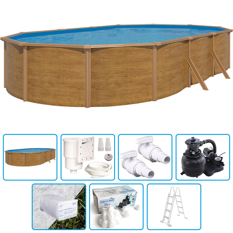 Piscina Fuori Terra Steelwood - 7,60 X 4,55 X H.1,20 M - Kit Base