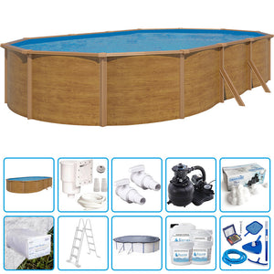 Piscina Fuori Terra Steelwood - 7,60 X 4,55 X H.1,20 M - Kit Pro