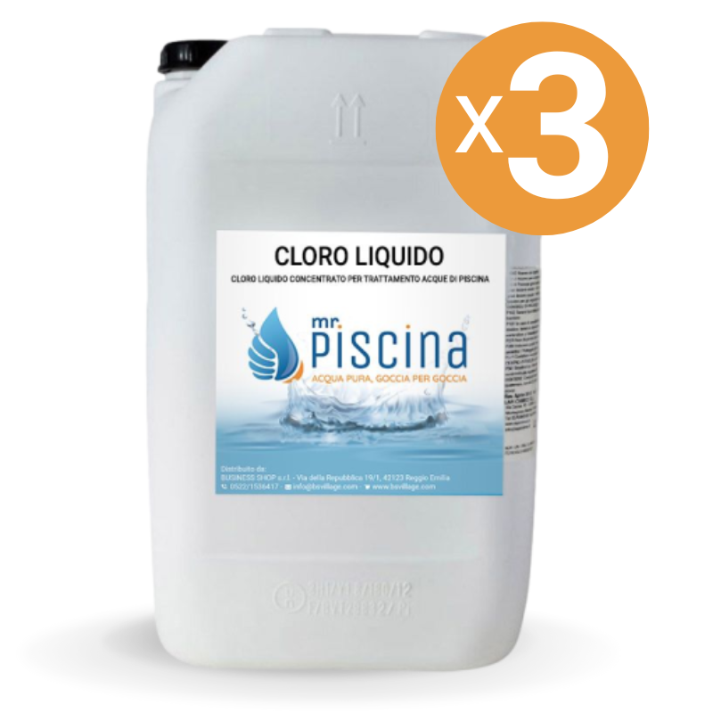 Cloro Liquido, 3 Confezioni Da 25 Kg