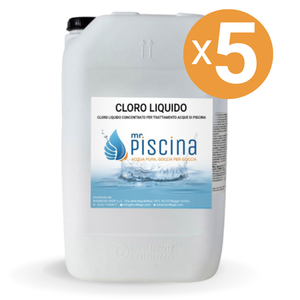 Cloro Liquido, 5 Confezioni Da 25 Kg
