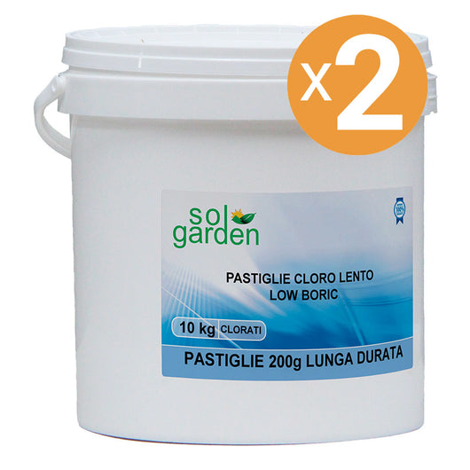 Cloro Per Piscina A Lenta Dissoluzione In Pastiglie Da 200 G, 2 Confezioni Da 10 Kg