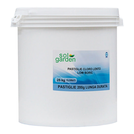 Cloro Per Piscina A Lenta Dissoluzione In Pastiglie Da 200 G, Confezione Da 25 Kg