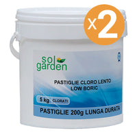 Cloro Per Piscina A Lenta Dissoluzione In Pastiglie Da 200 G, 2 Confezioni Da 5 Kg