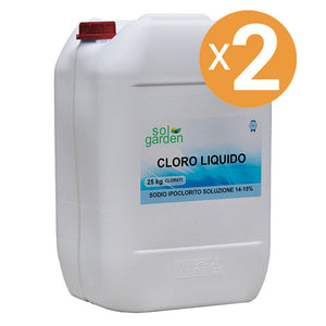 Cloro Liquido Per Piscina, 2 Confezioni Da 25 L