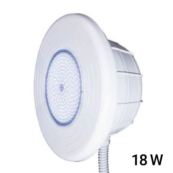 Faro Led Per Piscina Con Rivestimento In Piastrelle  320 Mm Bianco Da 1890 Lumen - 18 W con Nicchia In Abs