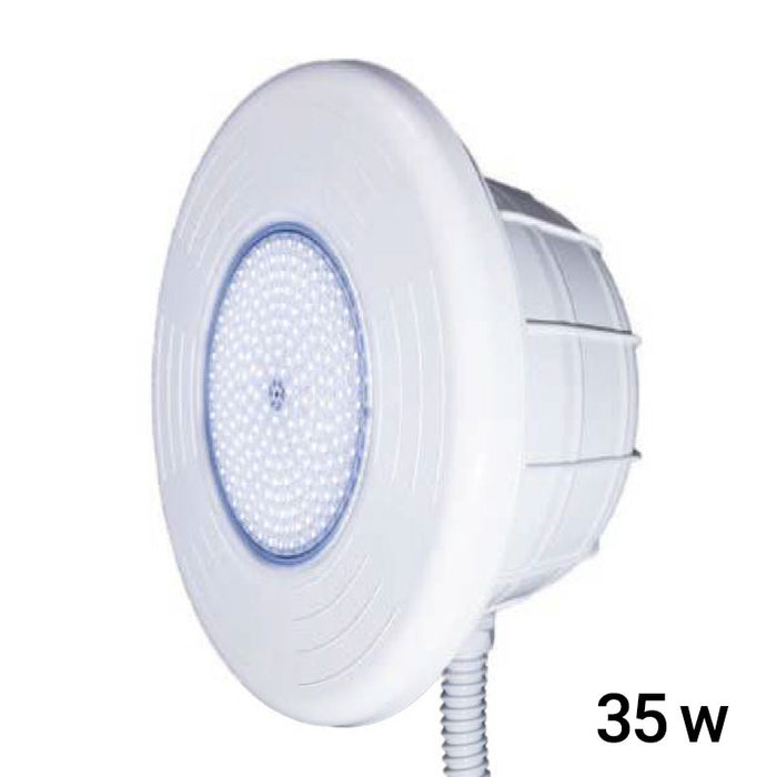 Faro Led Per Piscina Con Liner Pvc  320 Mm Bianco Da 2990 Lumen - 35 W con Nicchia In Abs E Scatola Di Derivazione