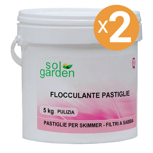 Flocculante In Pastiglie 100 Gr Per Piscina, 2 Confezioni Da 5 Kg