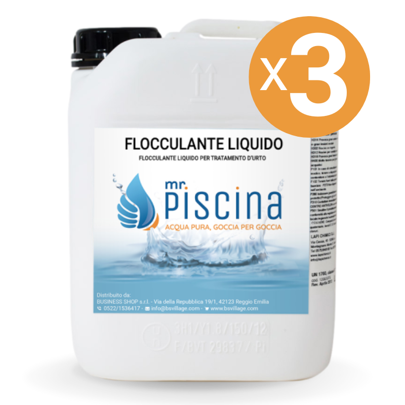 Flocculante Liquido, 3 Confezioni Da 10 Kg