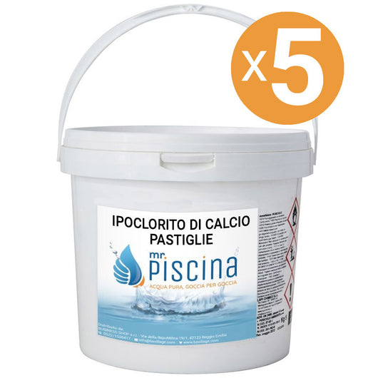 Ipoclorito Di Calcio In Pastiglie, 5 Confezioni Da 10 Kg