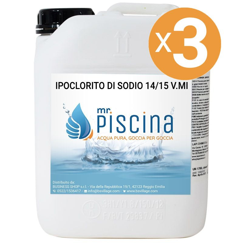Ipoclorito Di Sodio 14/15 V.mi, 3 Confezioni Da 12 Kg