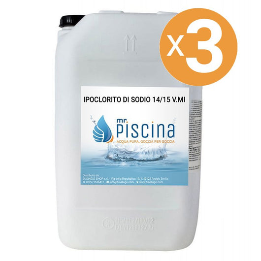 Ipoclorito Di Sodio 14/15 V.mi, 3 Confezioni Da 25 Kg