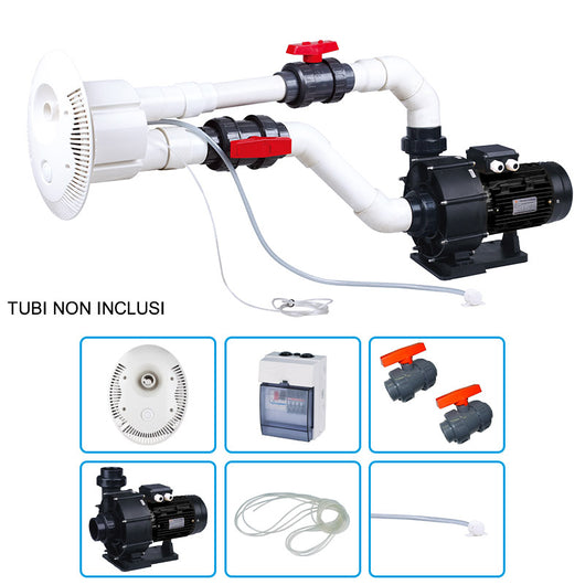 Nuoto Controcorrente Mr. Piscina Hydro 10 Con Pompa Per Idromassaggio Mrb 25 Da 5.50 Hp Trifase - Kit Pro