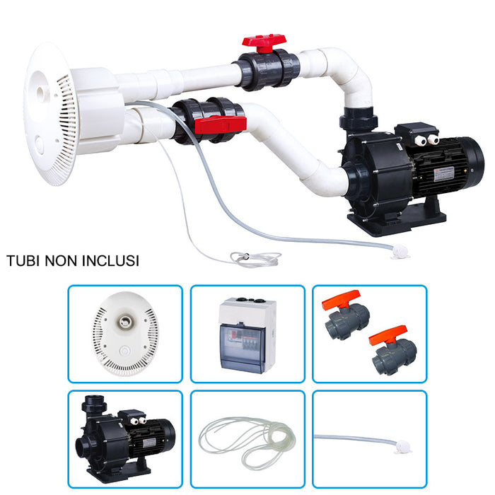 Nuoto Controcorrente Mr. Piscina Hydro 10 Con Pompa Per Idromassaggio Mrb 25 Da 5.50 Hp Trifase - Kit Pro