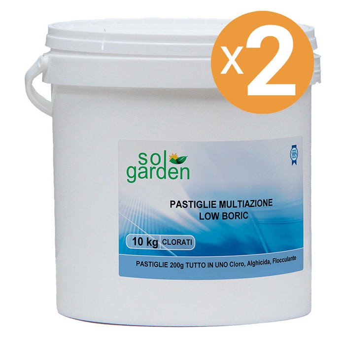 Pastiglie Multiazione Piscina A Lenta Dissoluzione, 2 Confezioni Da 10 Kg