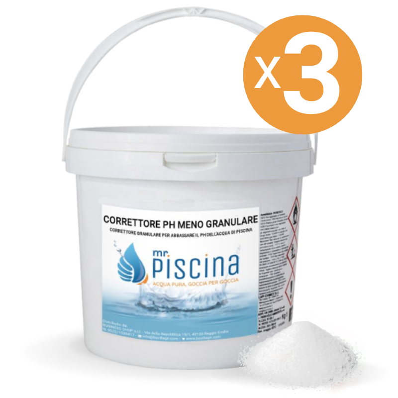Correttore Ph Meno Granulare, 3 Confezioni Da 25 Kg