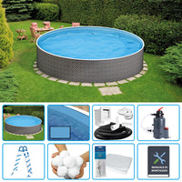 Piscina Fuori Terra Circolare Azuro Rattan  4,60 H.1,20 M - Kit Easy
