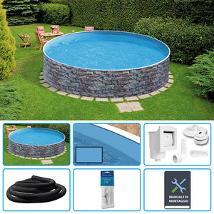 Piscina Fuori Terra Circolare Azuro Stone  3,60 H.0,90 M - Kit Base