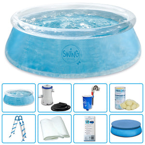 Piscina Fuori Terra Gonfiabile Swing Quick Trasparente  2,44 X H.0,76 M - Kit Pro