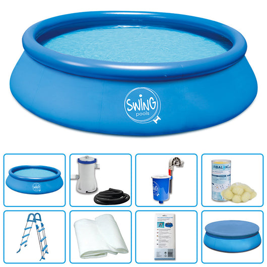 Piscina Fuori Terra Gonfiabile Swing Quick  3,66 X H.0,76 M - Kit Pro