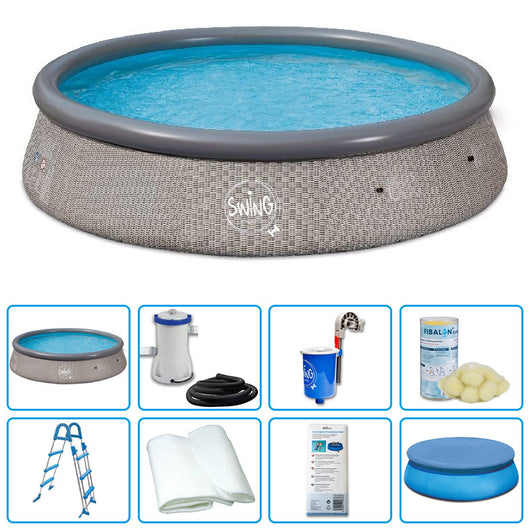 Piscina Fuori Terra Gonfiabile Swing Quick Wicker  3,66 X H 0,91 M - Kit Pro